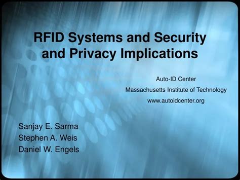 rfid systems security and privacy implications|rfid tags and privacy.